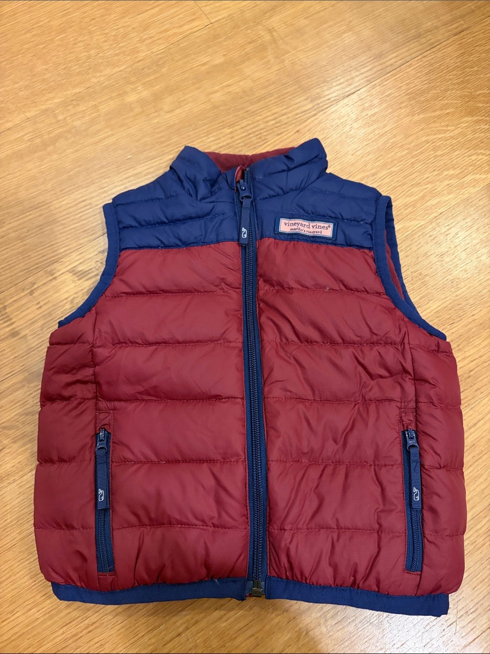 Vineyard Vines Red and Navy Quilted Puffer Vest